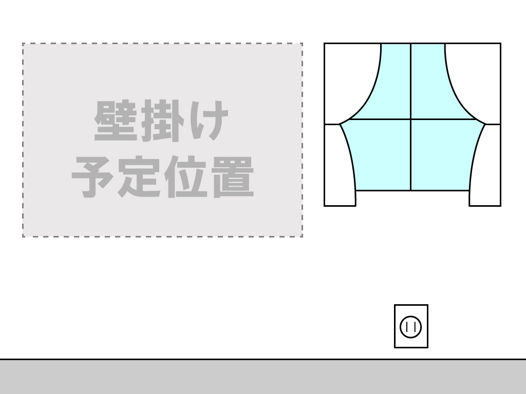 最寄りのコンセントパネルの写真。アンテナ線も用意されていることが条件です。